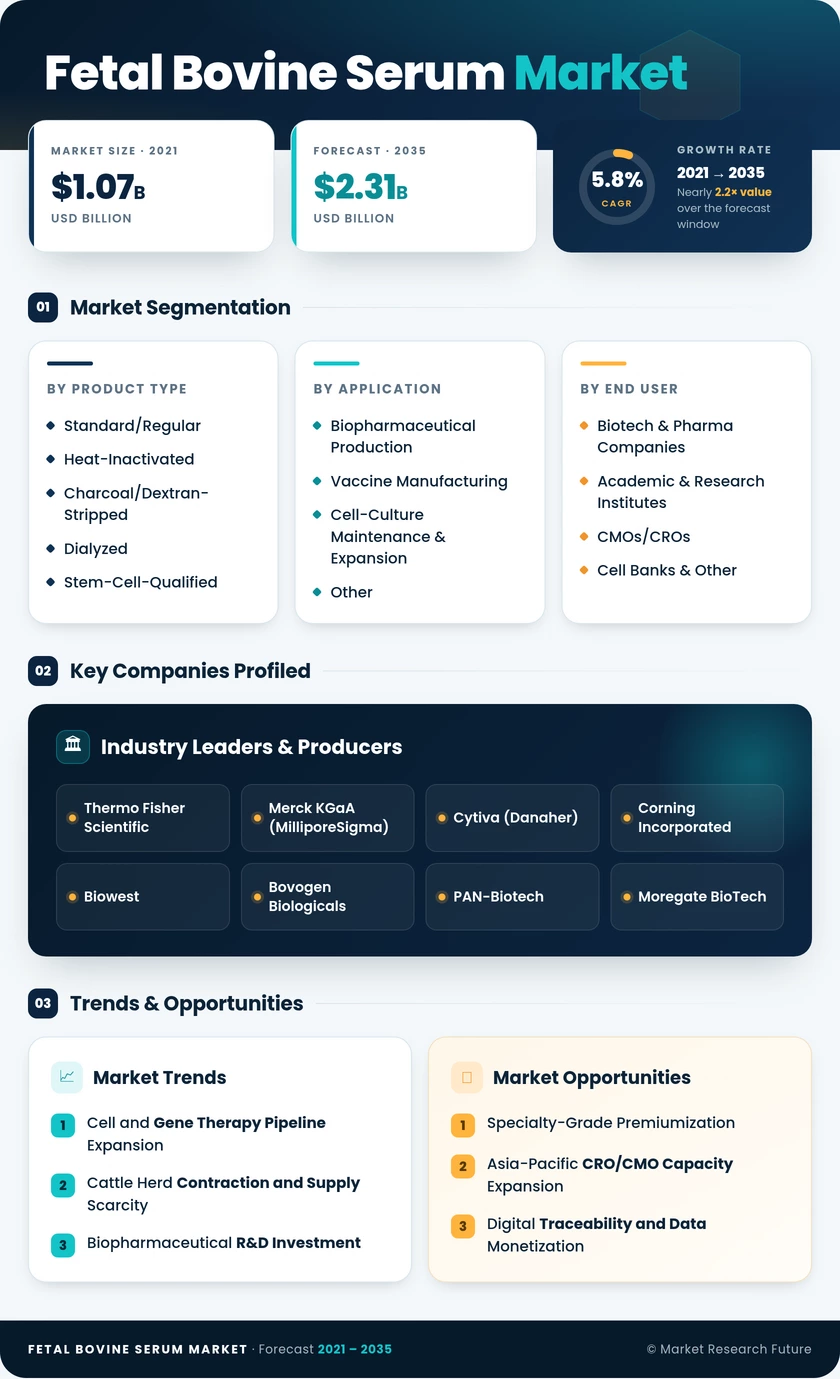 Fetal Bovine Serum Market Research Report – Forecast till 2035 Infographic