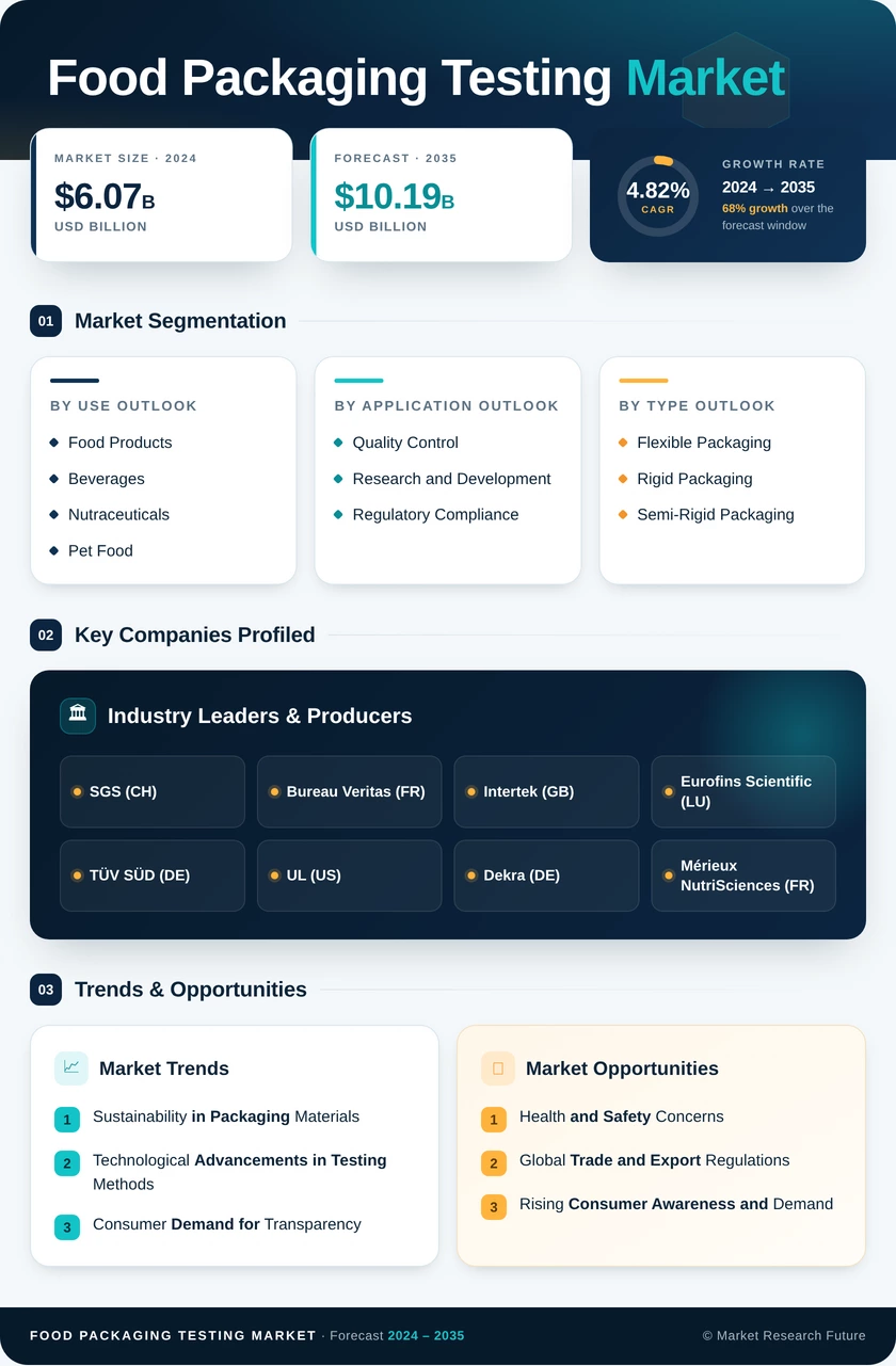 Food Packaging Testing Market  Research Report — Global Forecast till 2035 Infographic