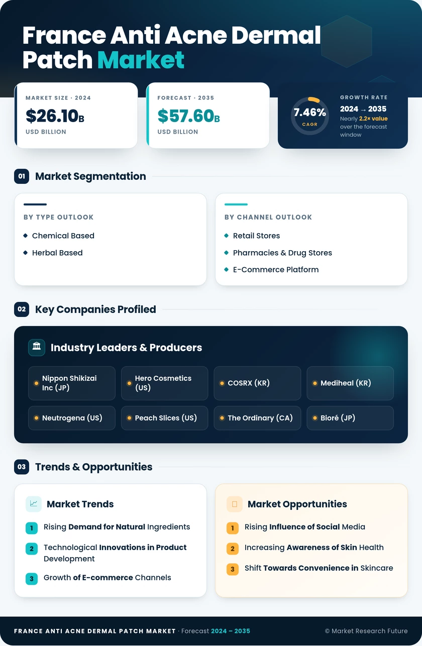 France Anti Acne Dermal Patch Market 

Research Report- Forecast to 2035 Infographic