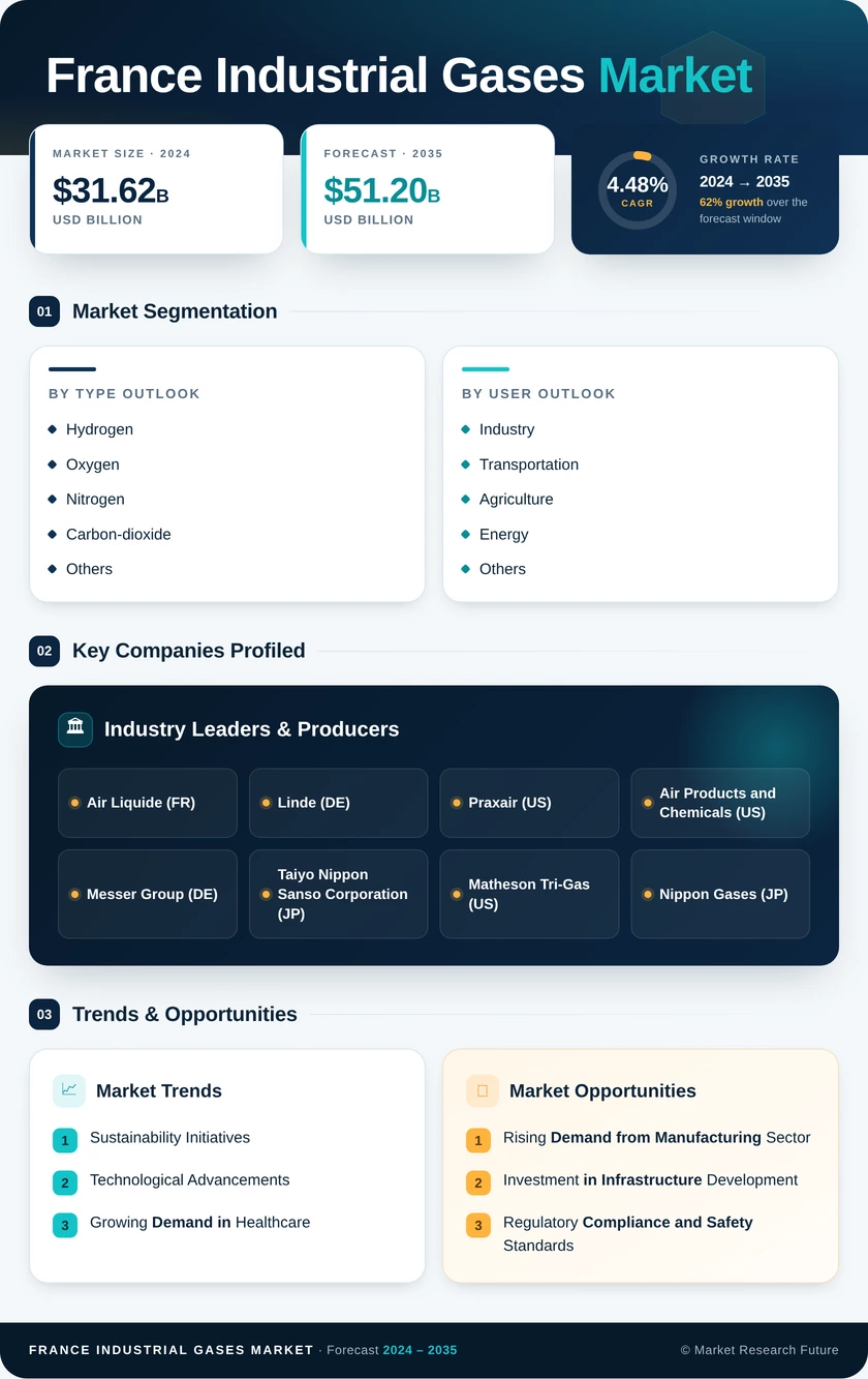 France Industrial Gases Market Research Report - Forecast till 2035 Infographic