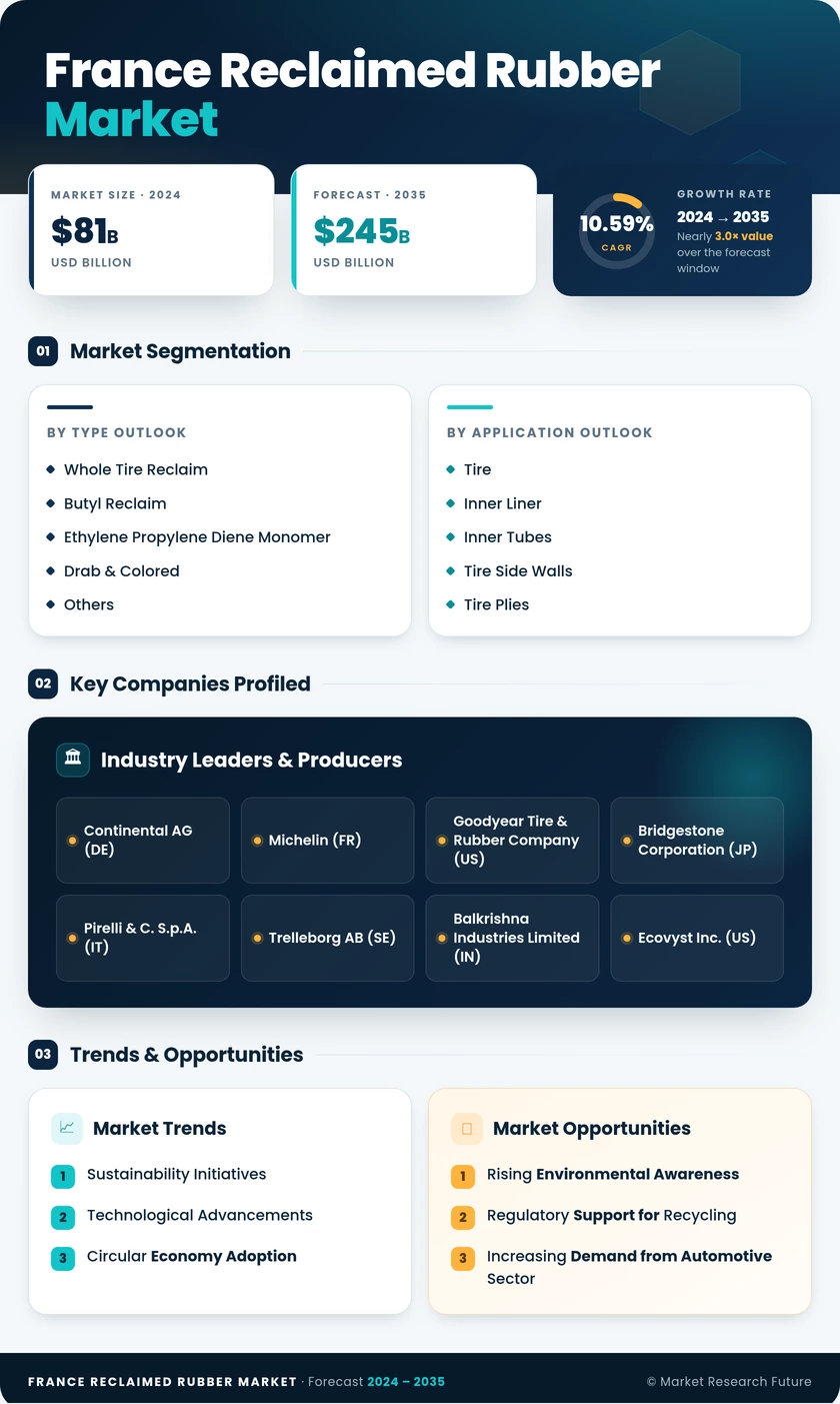 France Reclaimed Rubber Market Size, Share & Trends Report 2035 Infographic