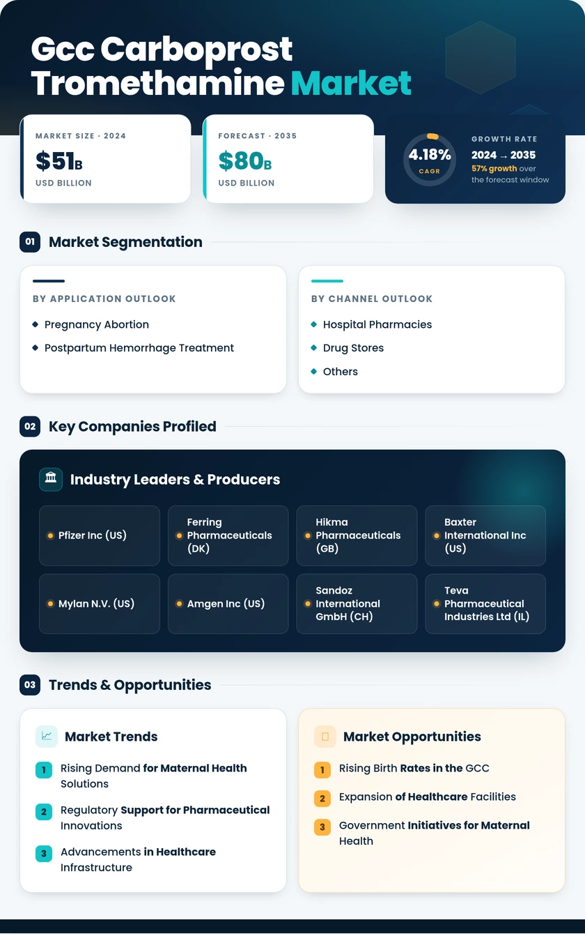 GCC Carboprost Tromethamine Market Research Report- Forecast To 2035 Infographic