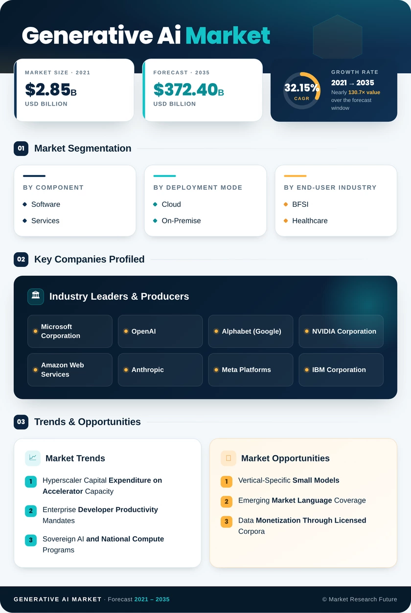 Generative AI Market Research Report - Global Forecast till 2035 Infographic