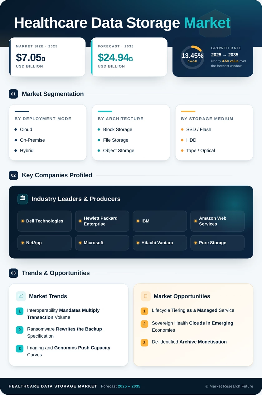 Healthcare Data Storage Market Research Report - Forecast till 2035 Infographic