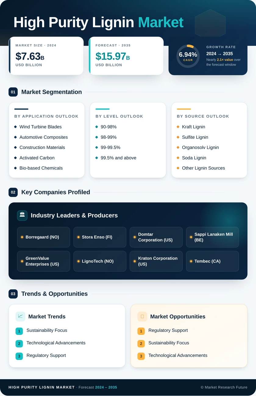 High Purity Lignin Market Research Report — Global Forecast till 2035 Infographic