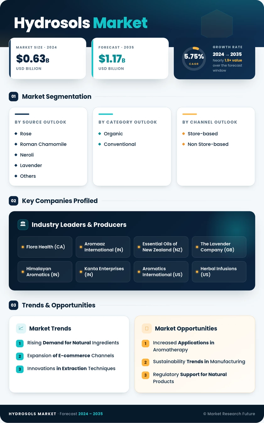 Hydrosols Market Research Report - Global Forecast till 2035 Infographic