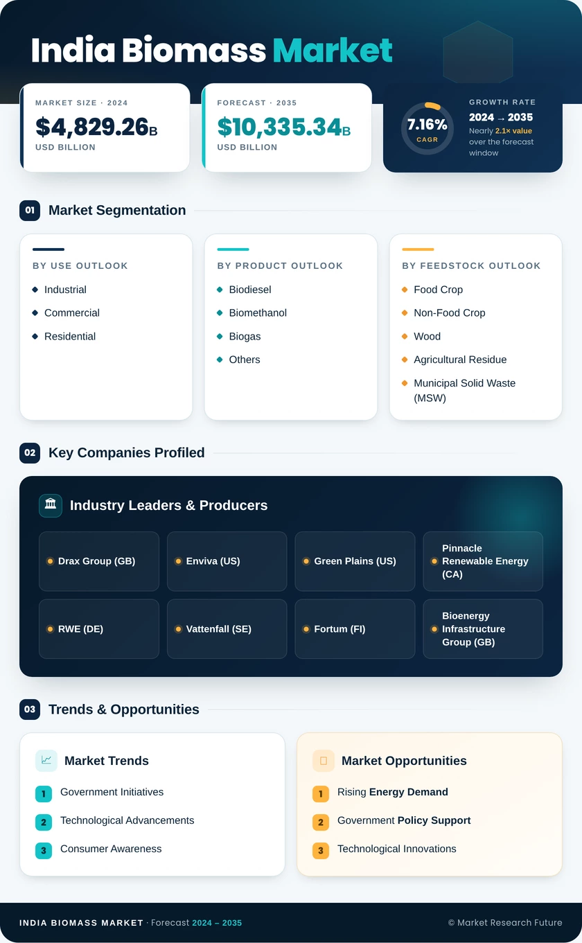 India Biomass Market Research Report - Forecast 2035 Infographic