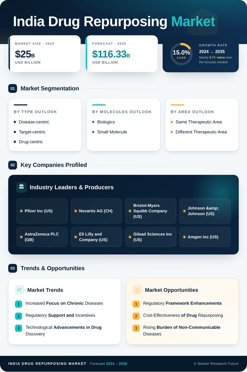 India Drug Repurposing Market Research Report - Forecast to 2035 Infographic