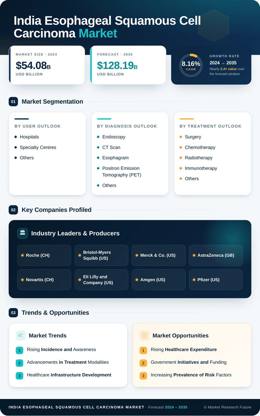 India Esophageal Squamous Cell Carcinoma Market Research Report- Forecast To 2035 Infographic