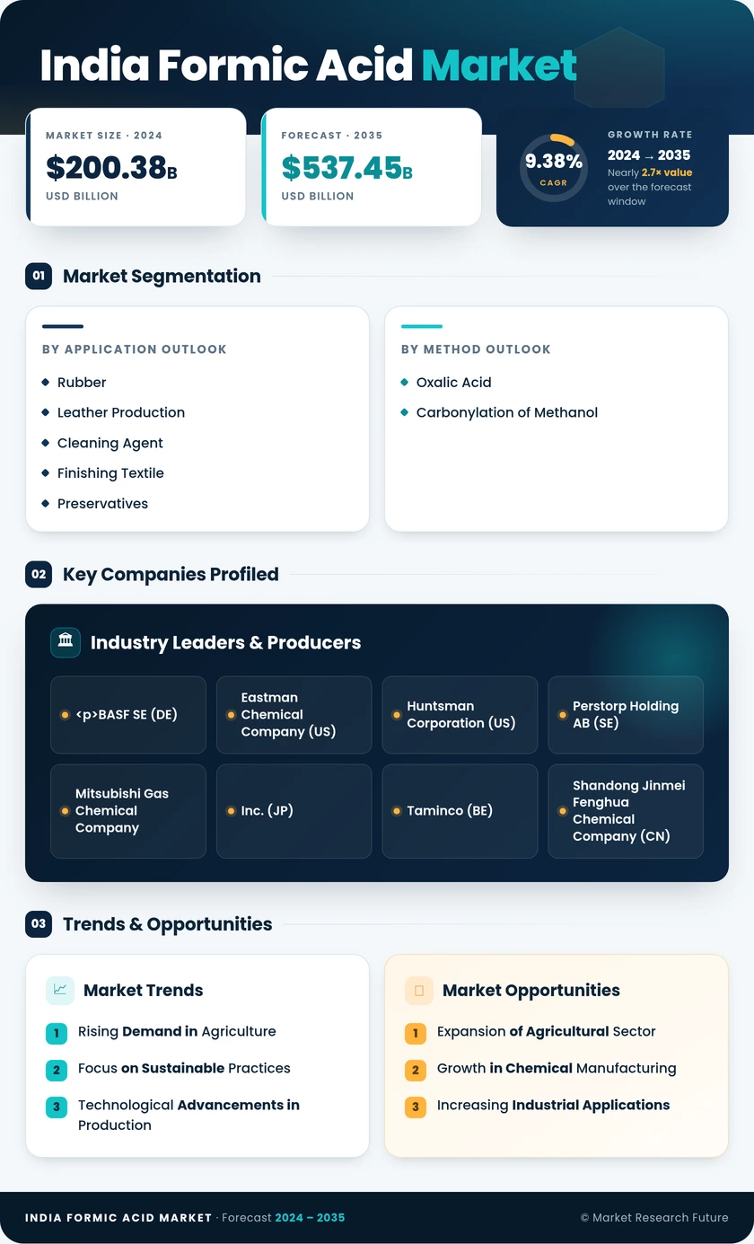 India Formic Acid Market Research Report- Forecast to 2035 Infographic