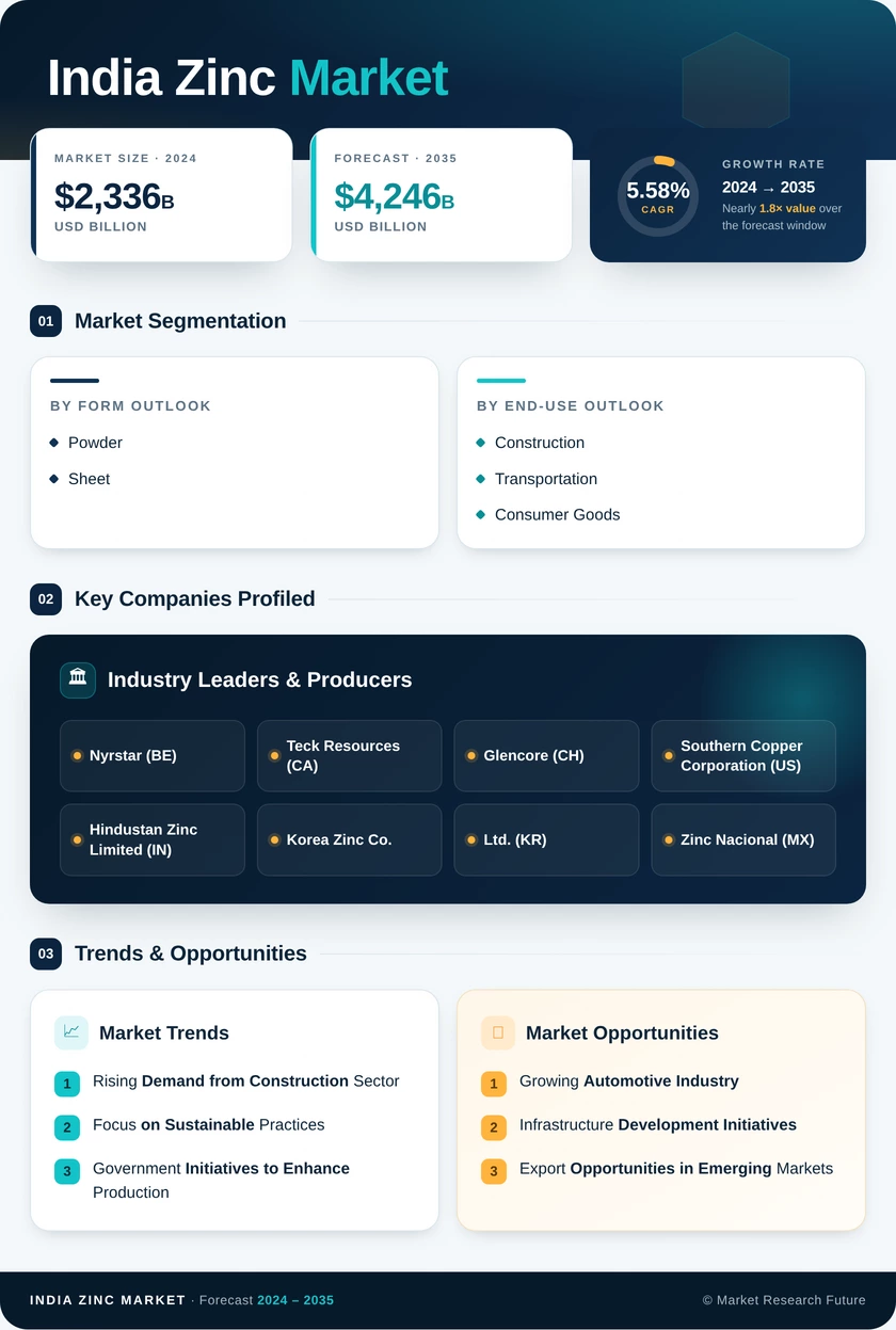 India Zinc Market Research Report - Forecast by 2035 Infographic