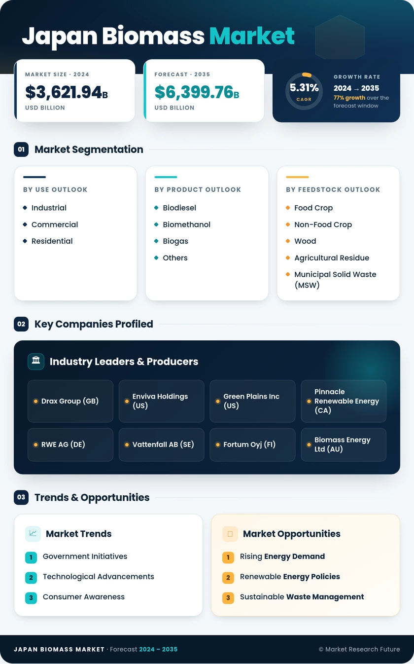 Japan Biomass Market Research Report - Forecast 2035 Infographic