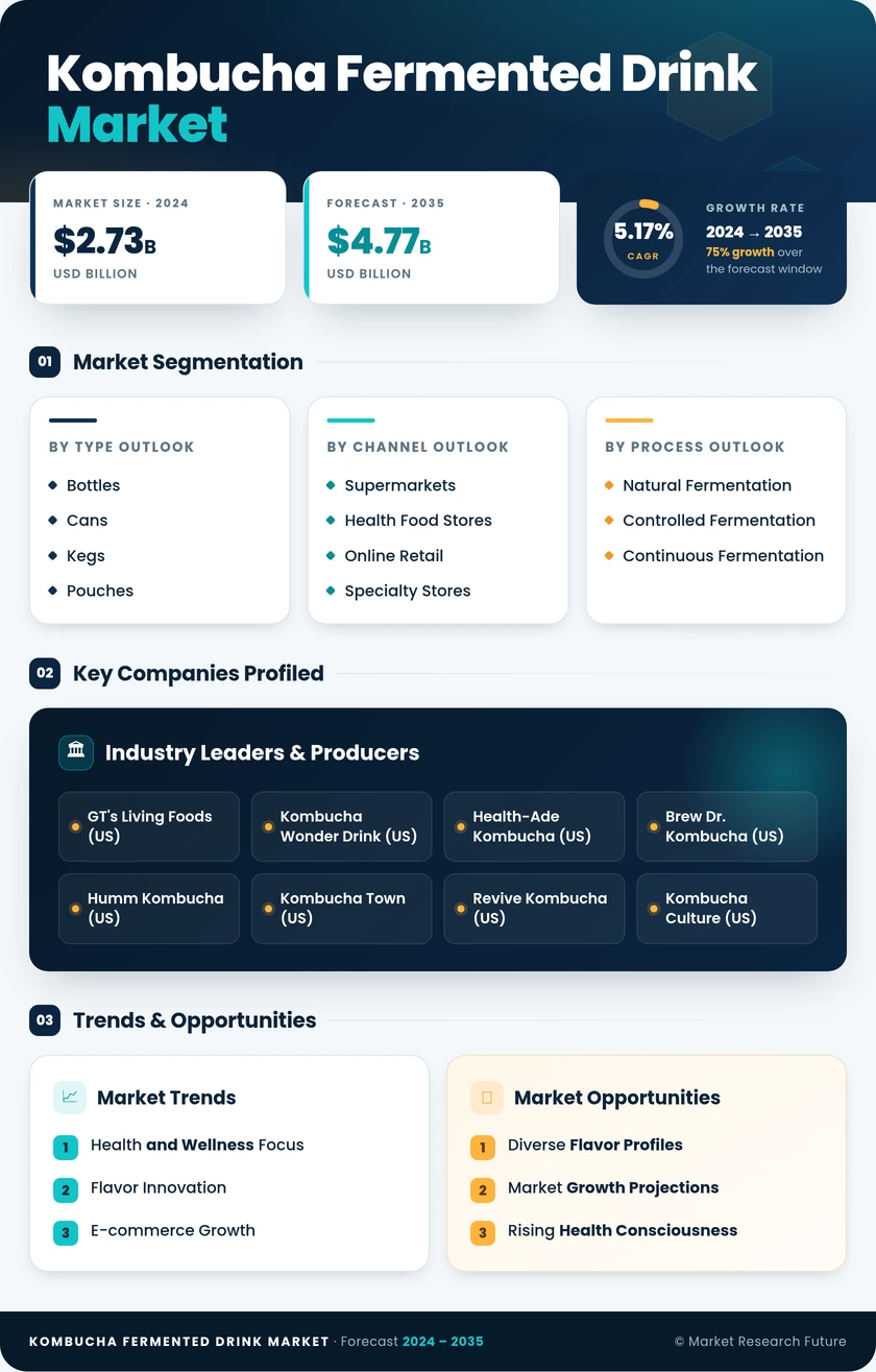 Kombucha Fermented Drink Market Research Report — Global Forecast till 2035 Infographic