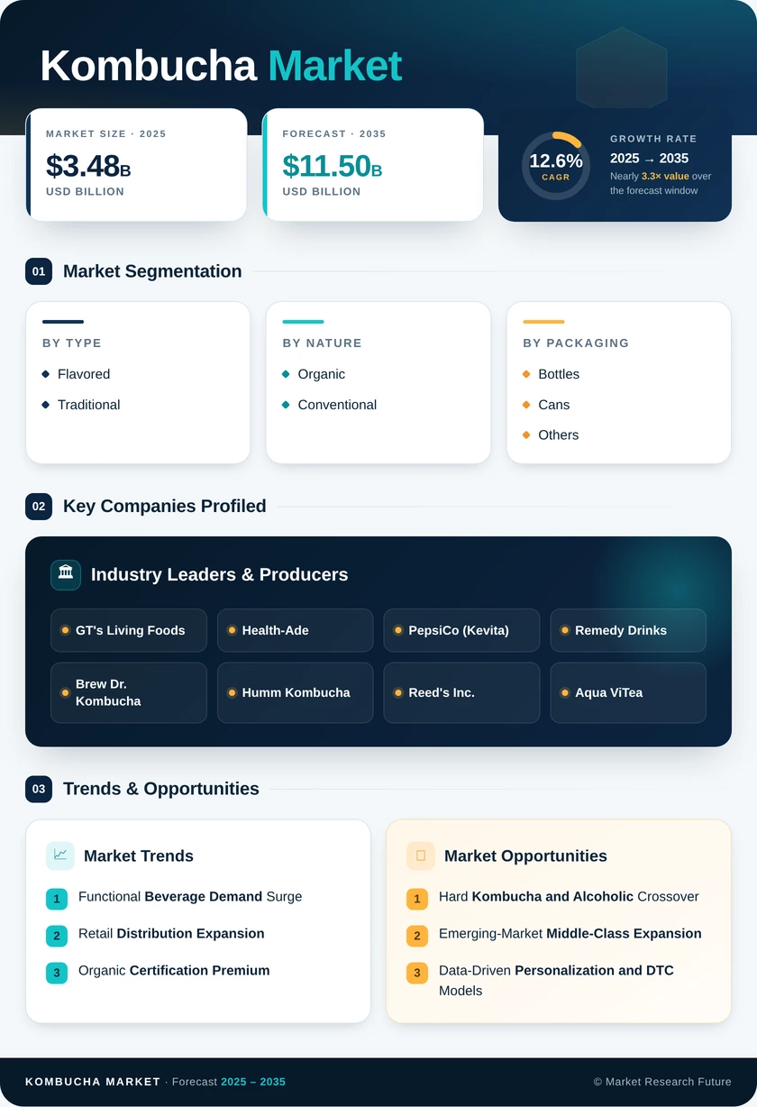 Kombucha Market Research Report – Forecast to 2035 Infographic