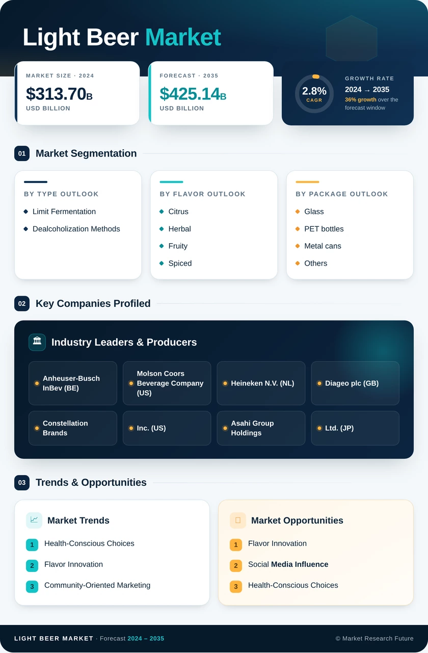 Light Beer Market Research Report – Forecast till 2035 Infographic