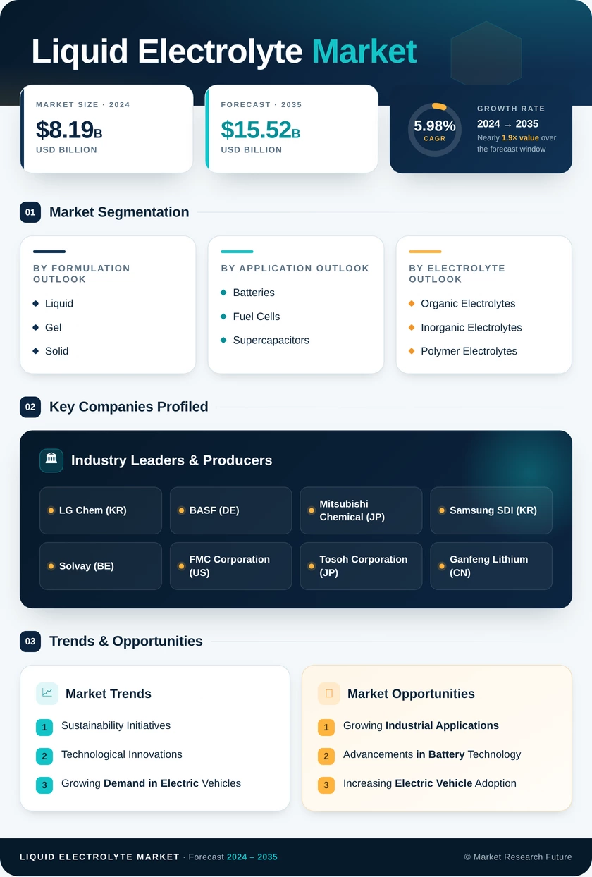 Liquid Electrolyte Market Research Report - Global Forecast by 2035 Infographic