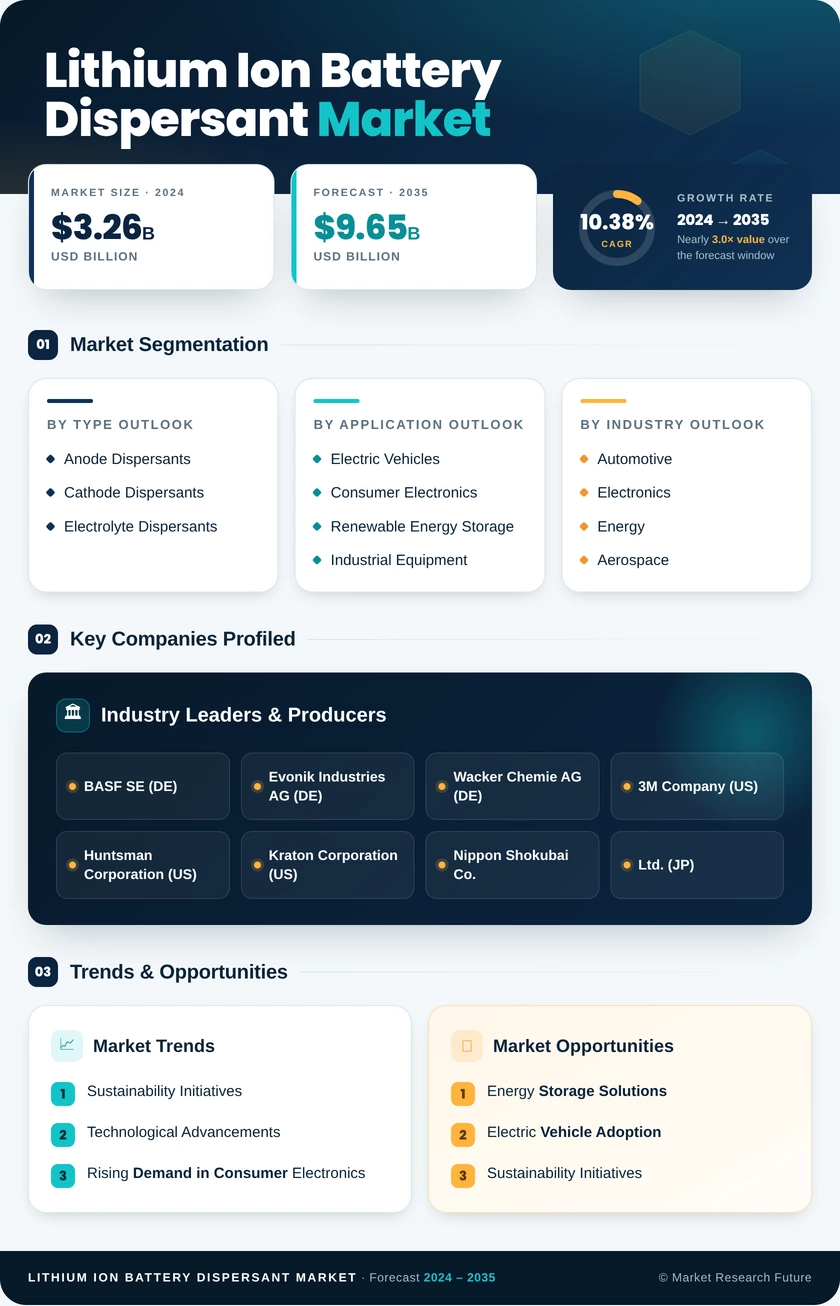 Lithium Ion Battery Dispersant Market Research Report - Global Forecast by 2035 Infographic