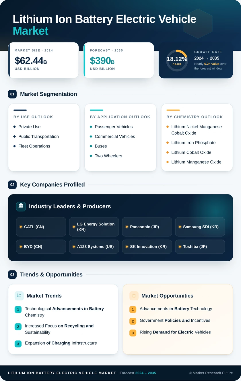 Lithium Ion Battery For Electric Vehicle Market Research Report — Global Forecast till 2035 Infographic