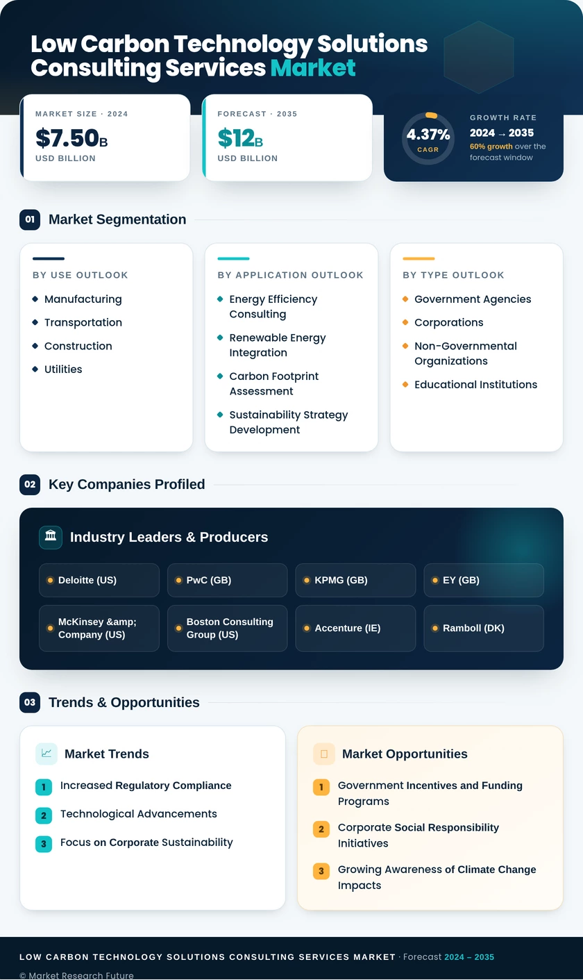 Low-carbon Technology Solutions Consulting Services Market Infographic