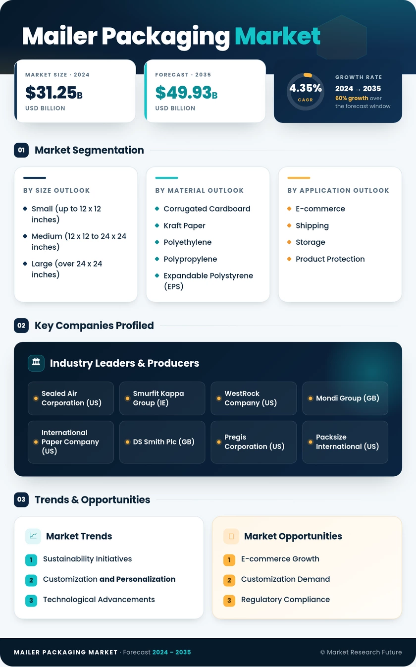 Mailer Packaging Market Research Report — Global Forecast till 2035 Infographic