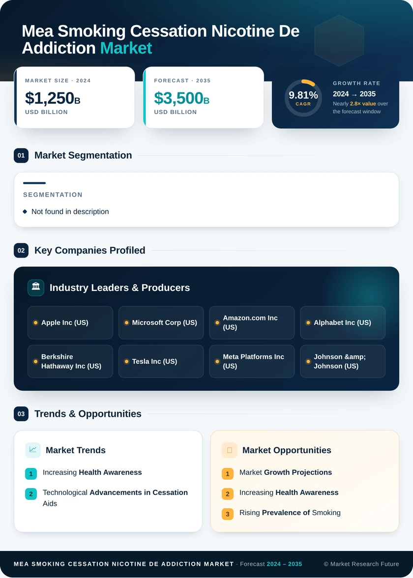 Middle East and Africa Smoking Cessation And Nicotine De-Addiction Market Research Report-  Forecast to 2035 Infographic