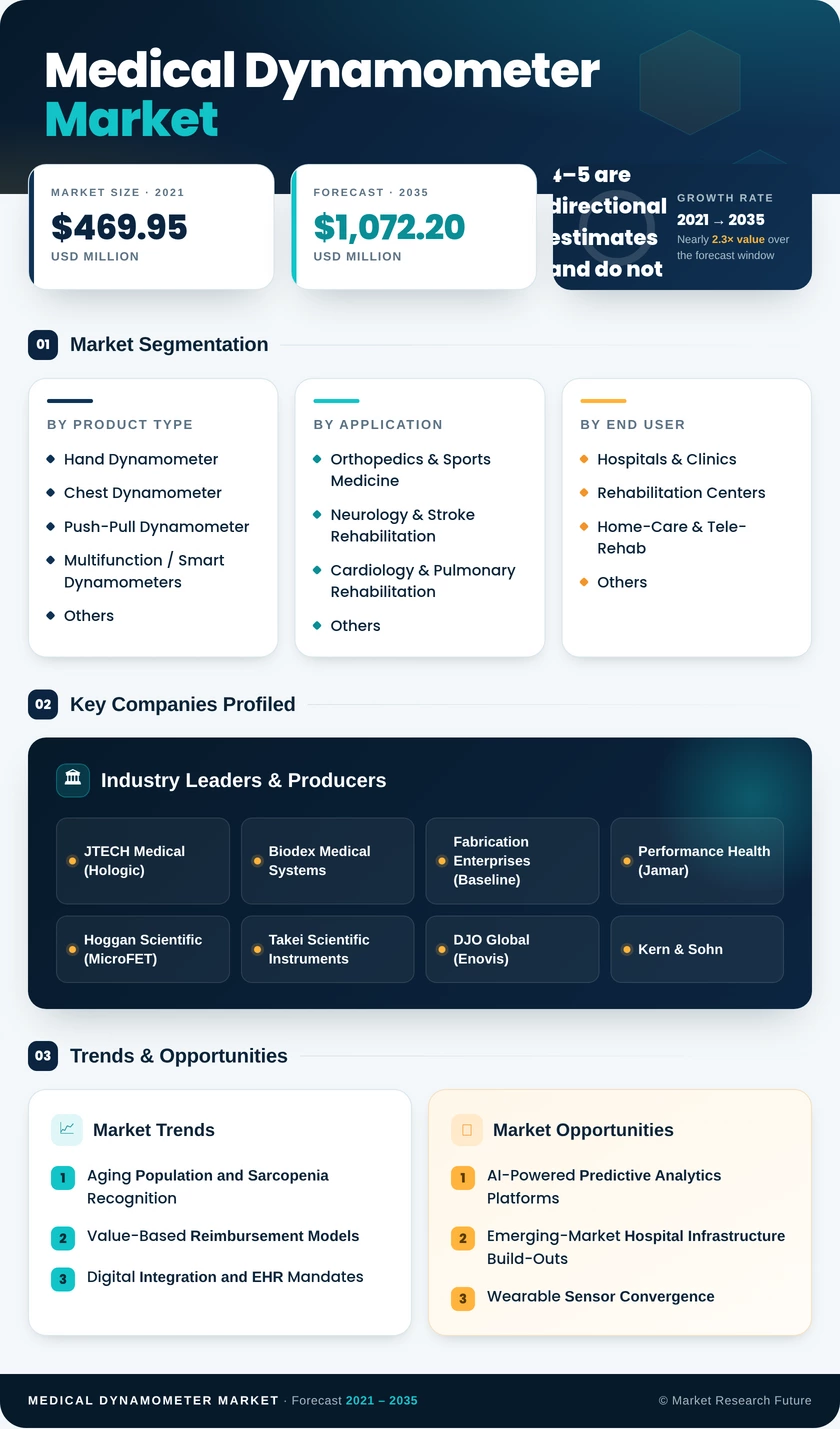 Medical Dynamometer Market Size, Trends, Growth Report 2035 Infographic