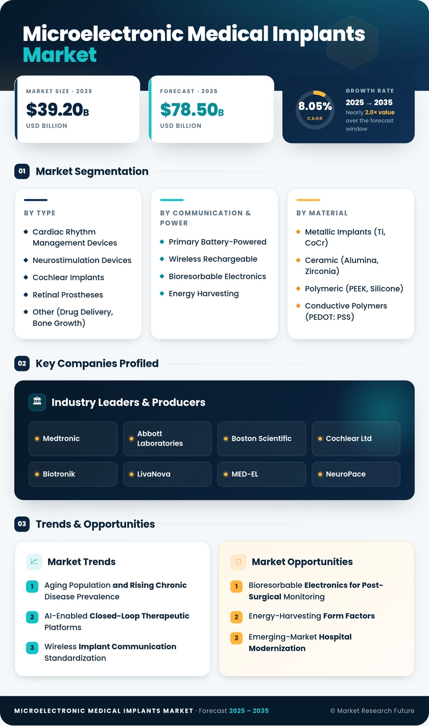 Microelectronic Medical Implants Market Research Report - Global Forecast To 2035 Infographic