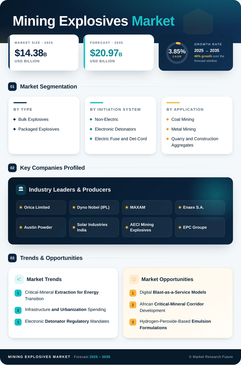 Mining Explosives Market Research Report—Global Forecast till 2035 Infographic