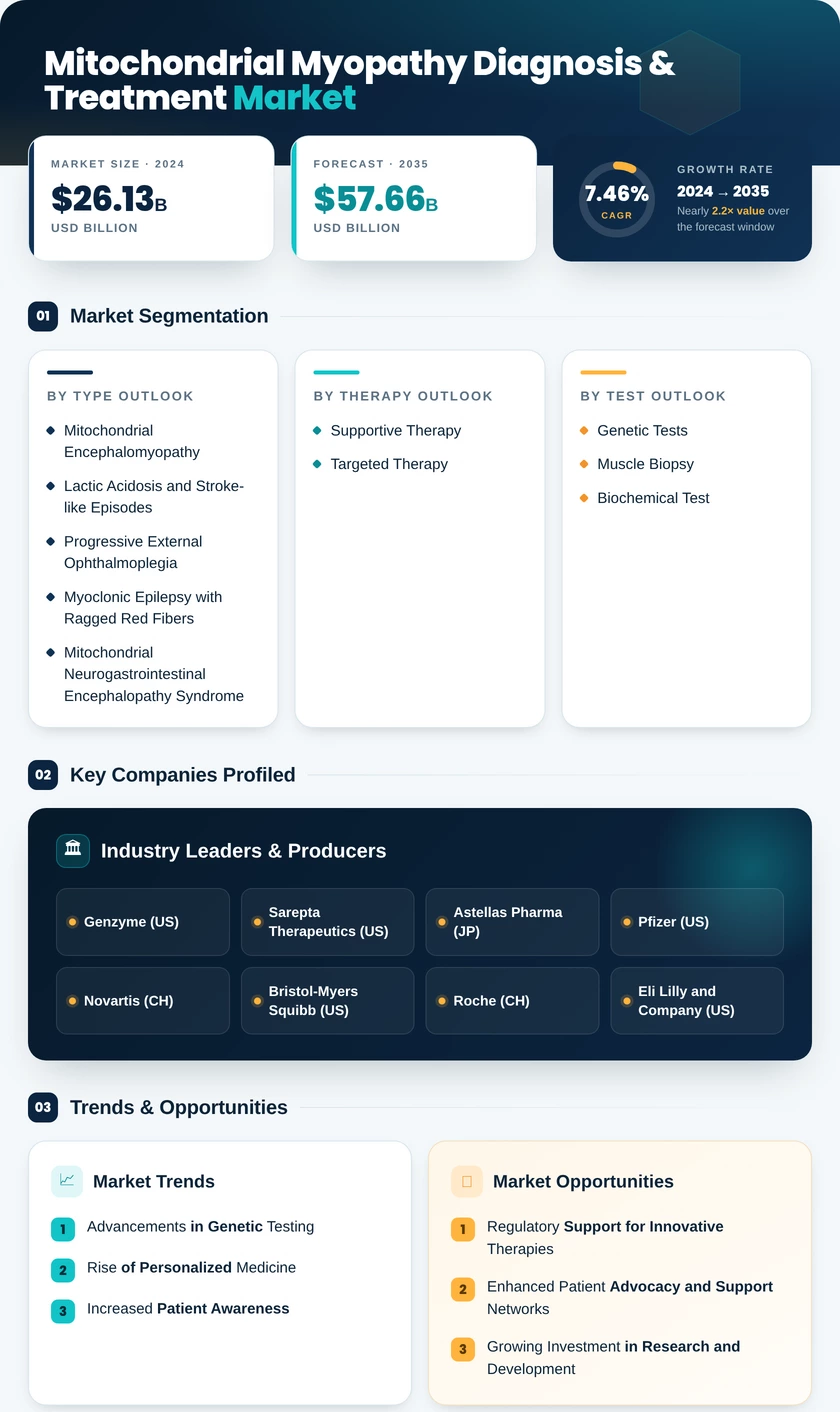 Mitochondrial Myopathy Diagnosis & Treatment Market research Report - Global Forecast till 2035 Infographic