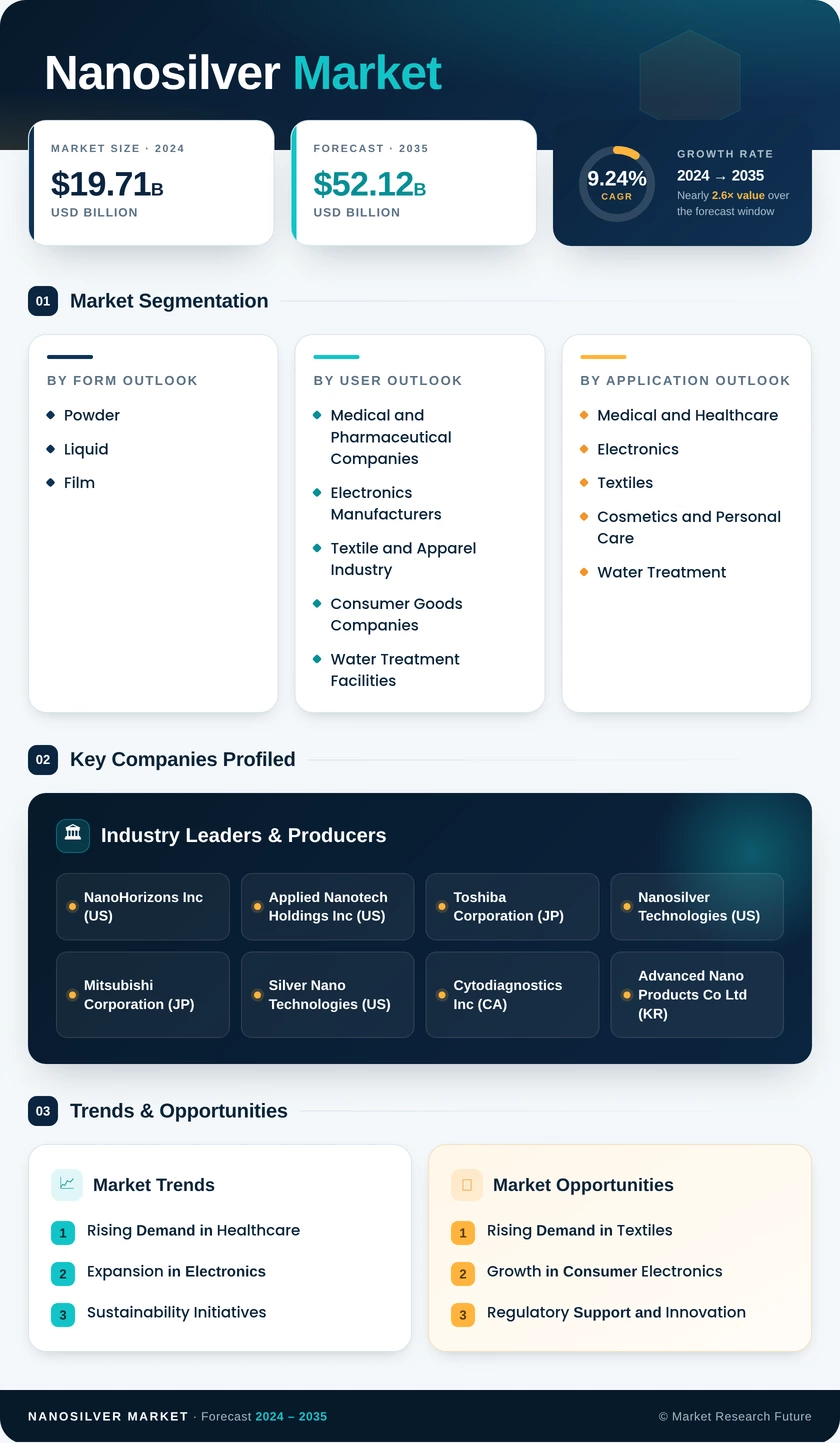 Nanosilver Market Research Report - Global Forecast By 2035 Infographic