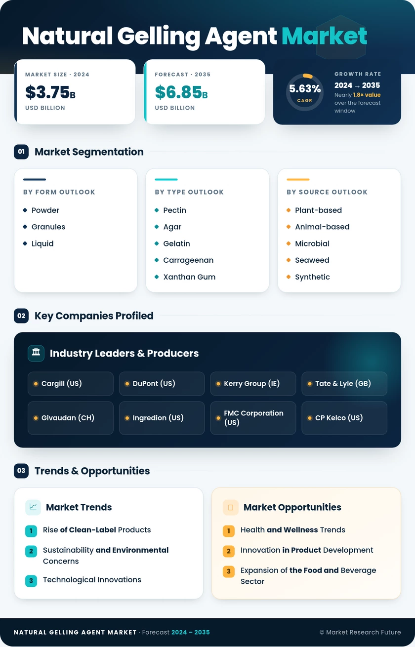 Natural Gelling Agent Market Research Report - Global Forecast by 2035 Infographic