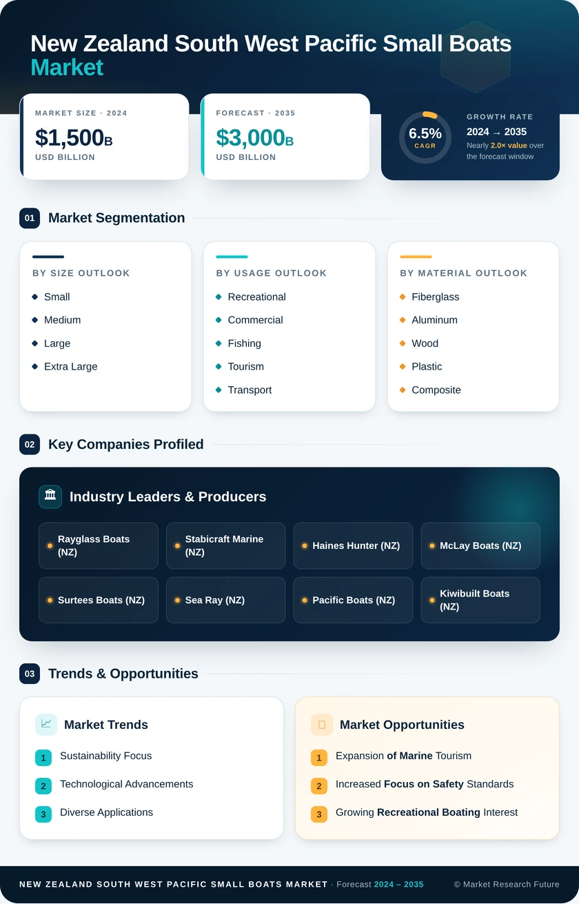 New Zealand South West Pacific Small Boats Market Infographic