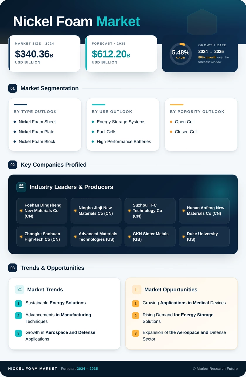 Nickel Foam Market Research Report - Global Forecast till 2035 Infographic