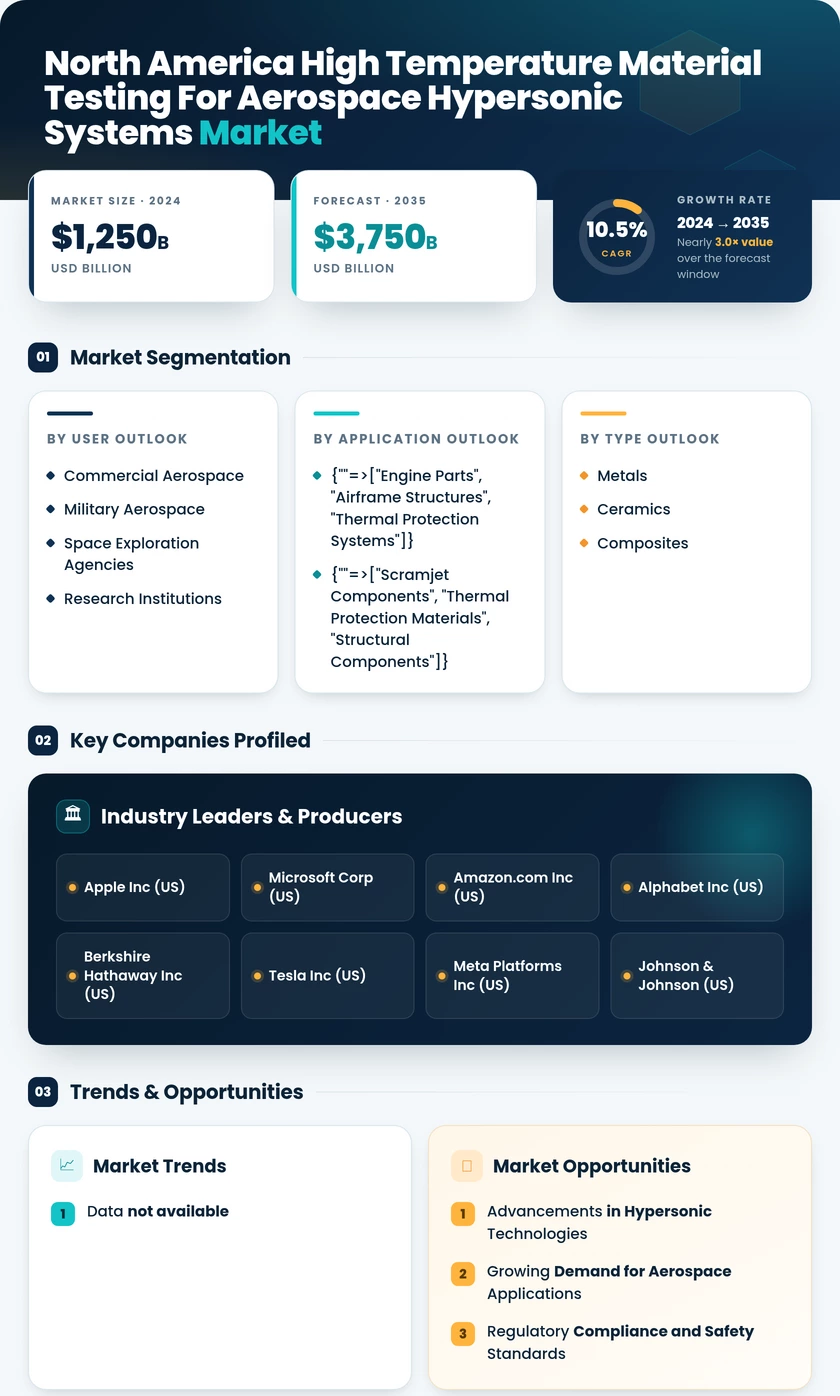 North America High Temperature Material Testing Market for Aerospace and Hypersonic System Market Research Report —Forecast till 2035 Infographic