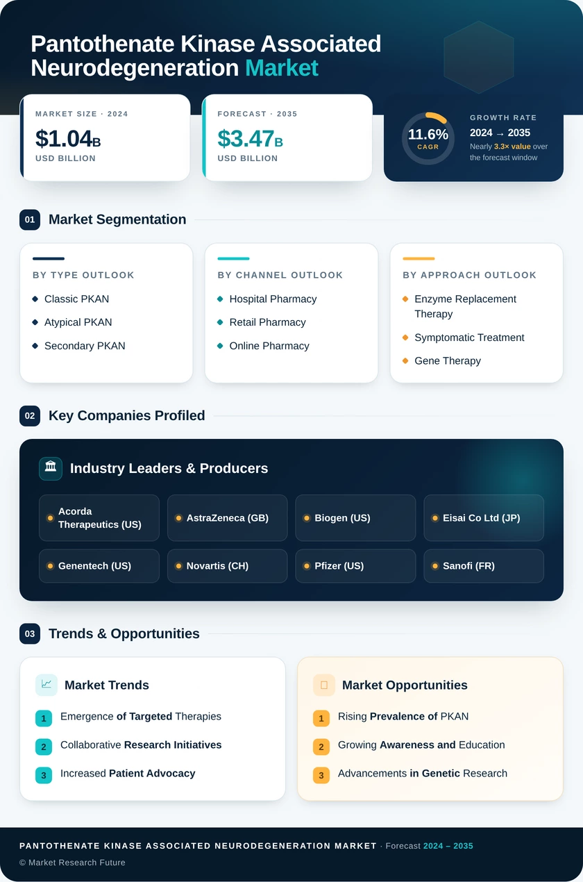 Pantothenate Kinase Associated Neurodegeneration Pkan Market Size, Trends, Growth Report 2035 Infographic
