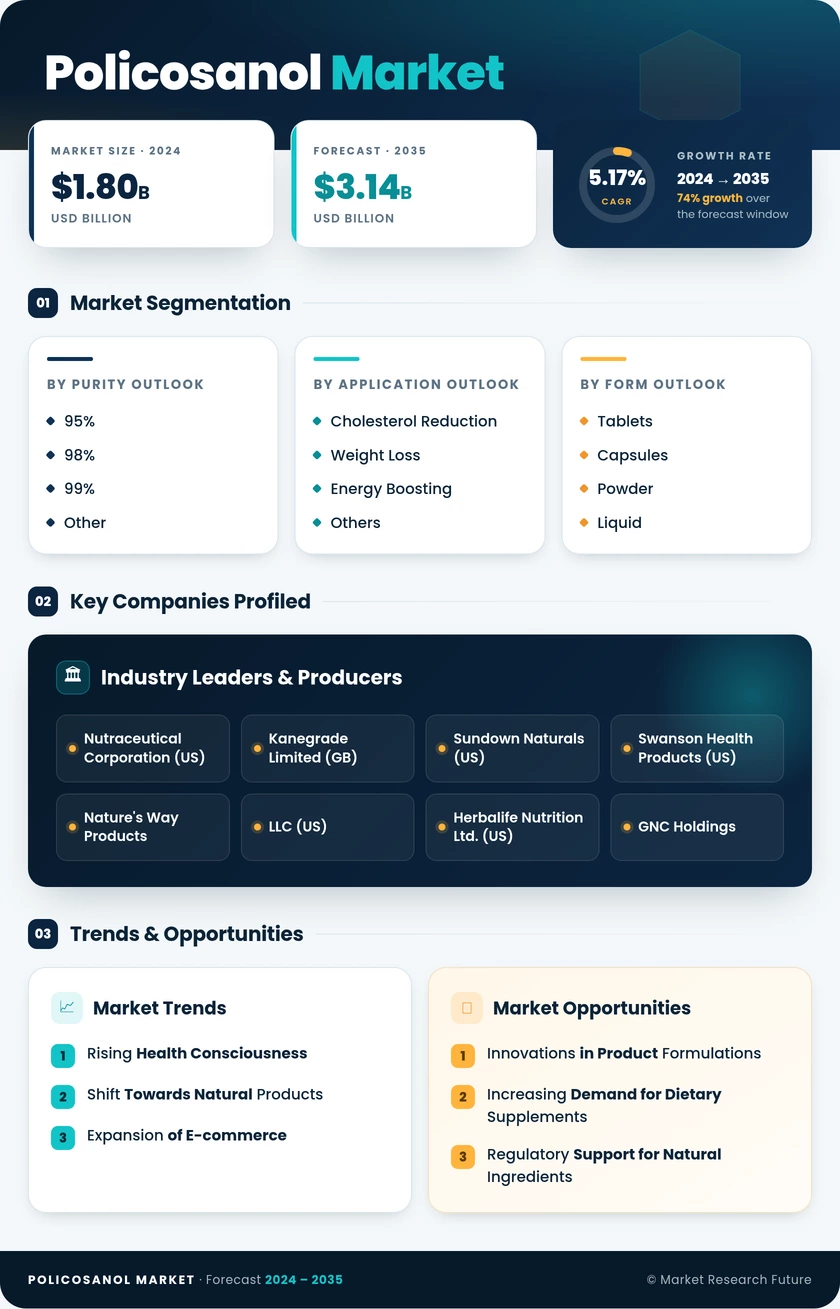 Policosanol Market Research Report - Forecast Till 2035 Infographic