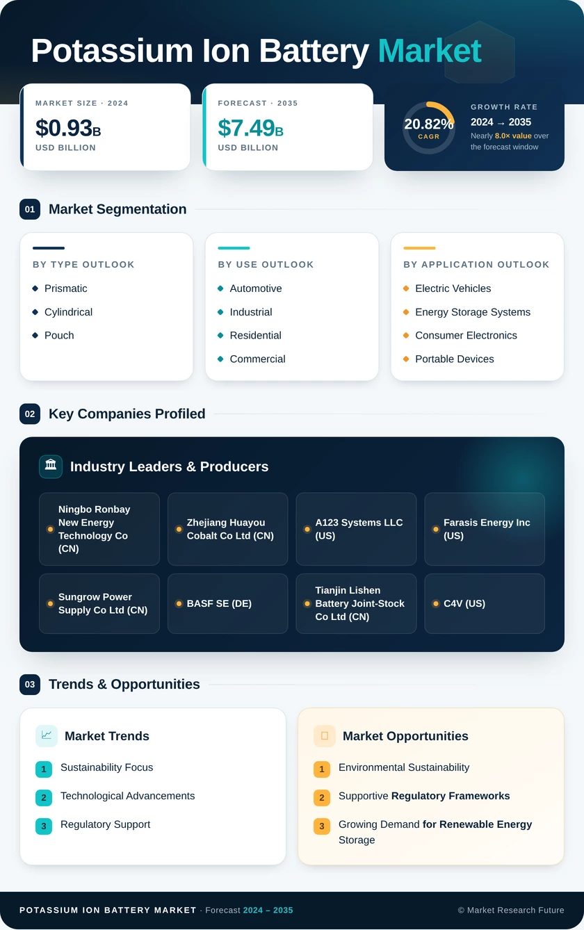 Potassium Ion Battery Market Research Report — Global Forecast till 2035 Infographic