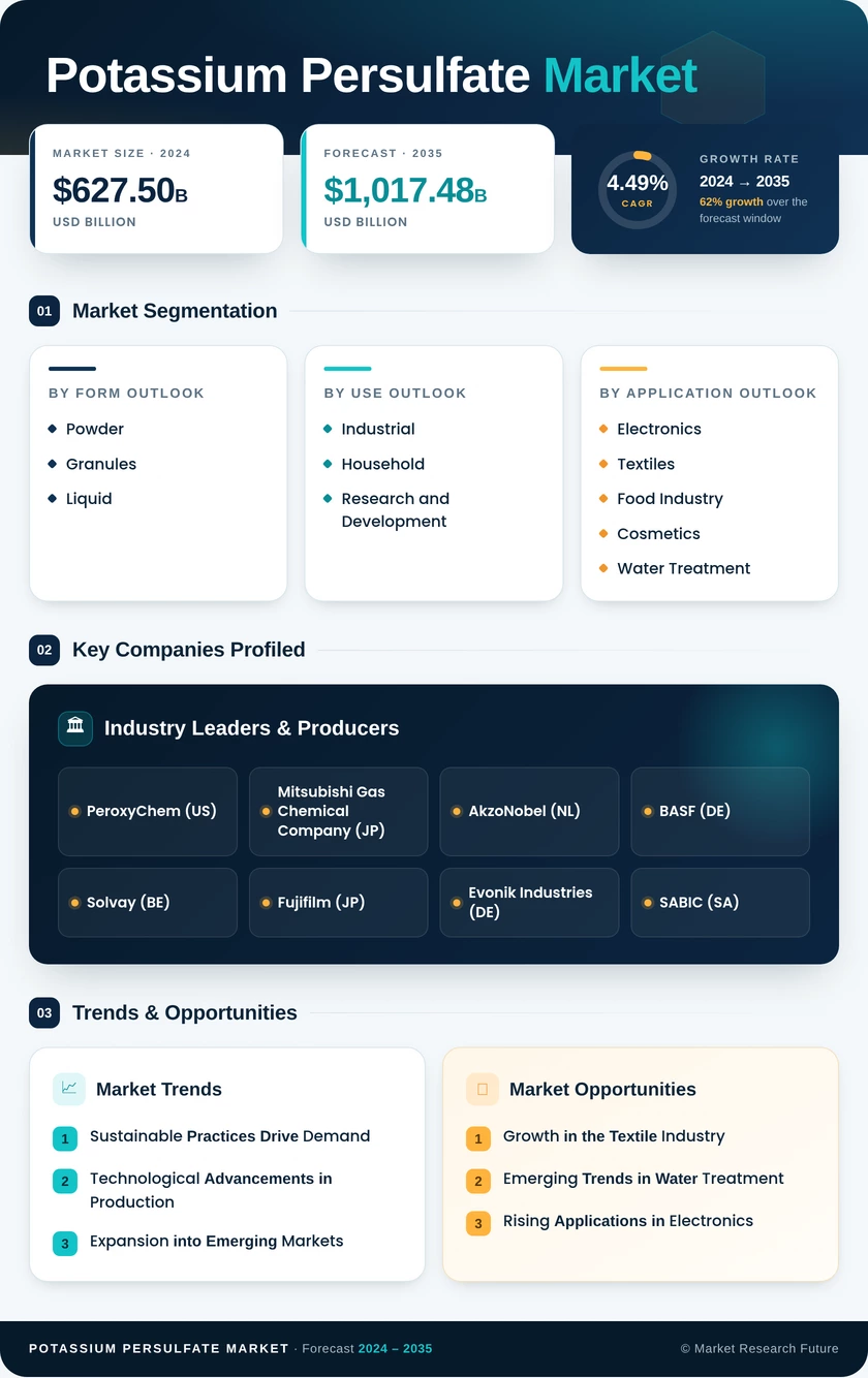 Potassium Persulfate Market Research Report - Global Forecast by 2035 Infographic