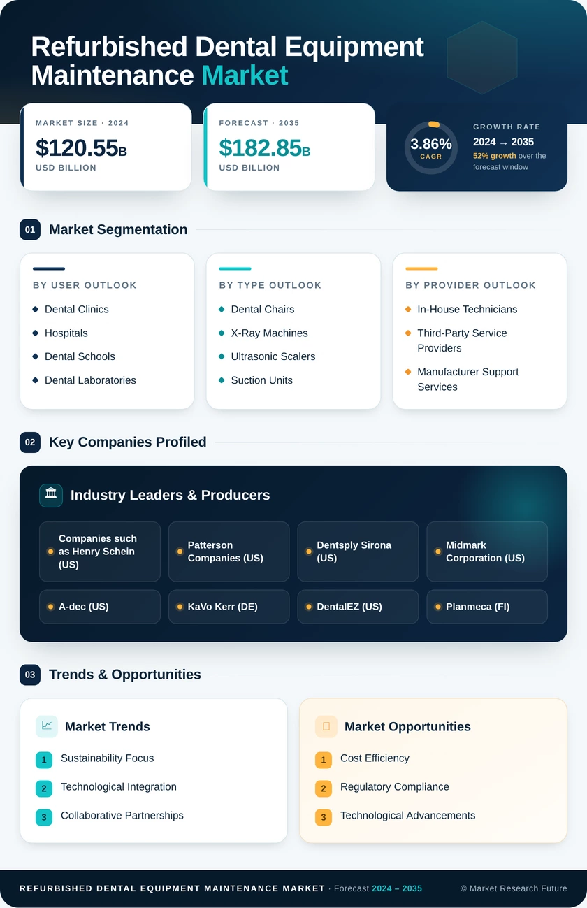 Refurbished Dental Equipment Maintenance Market Research Report — Global Forecast till 2035 Infographic