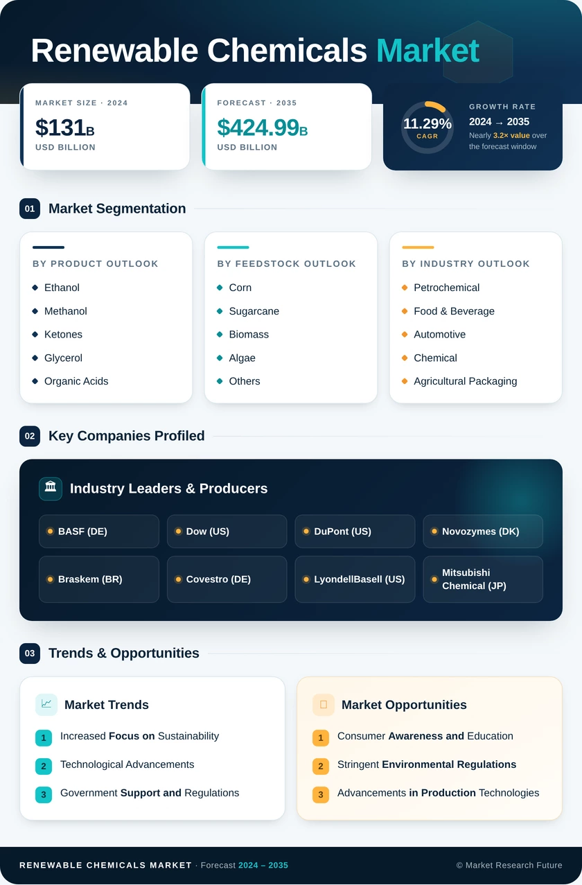 Renewable Chemicals Market Research Report - Global Forecast till 2035 Infographic