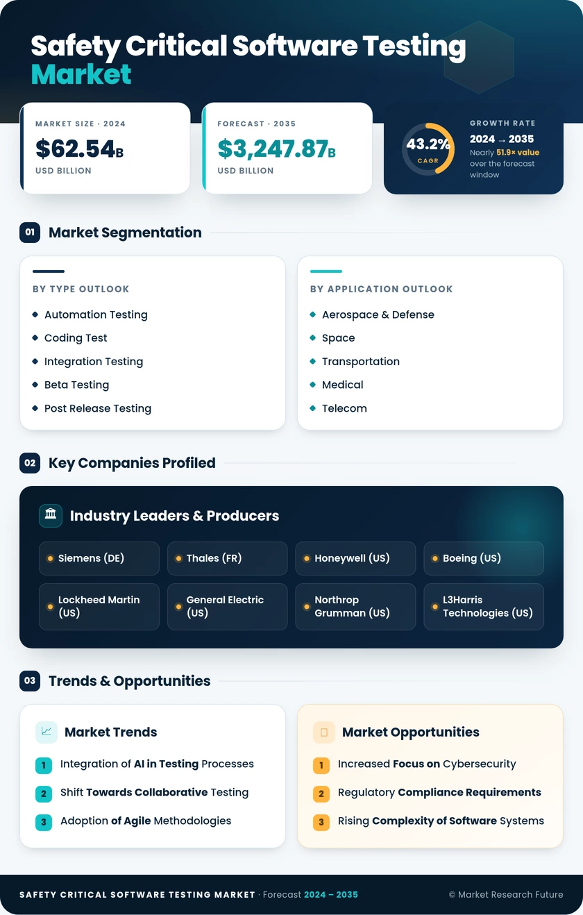 Safety Critical Software Testing Market Research Report - Global Forecast till 2035 Infographic