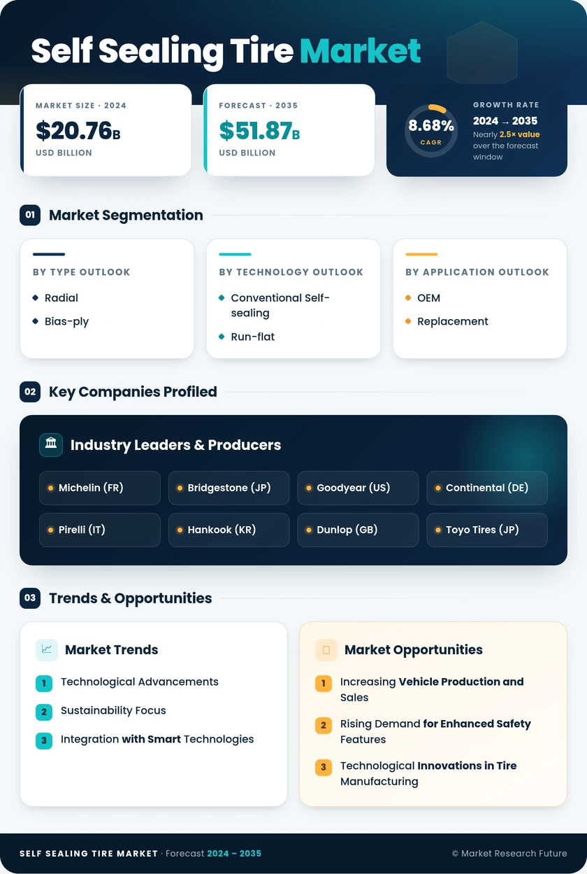 Self Sealing Tire Market Research Report — Global Forecast till 2035 Infographic