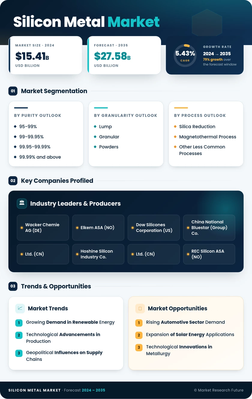 Silicon Metal Market Research Report — Global Forecast till 2035 Infographic