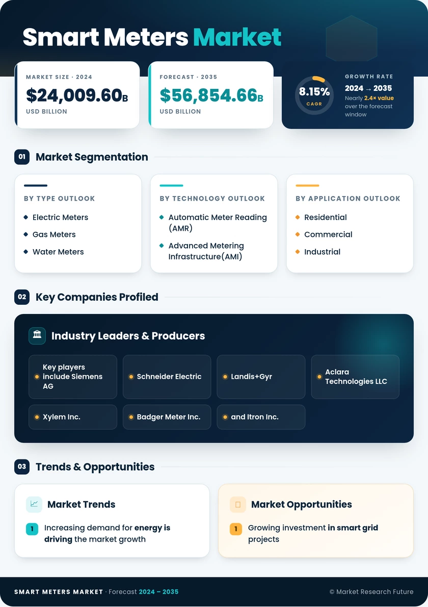 Smart Meters Market Research Report—Global Forecast till 2035 Infographic