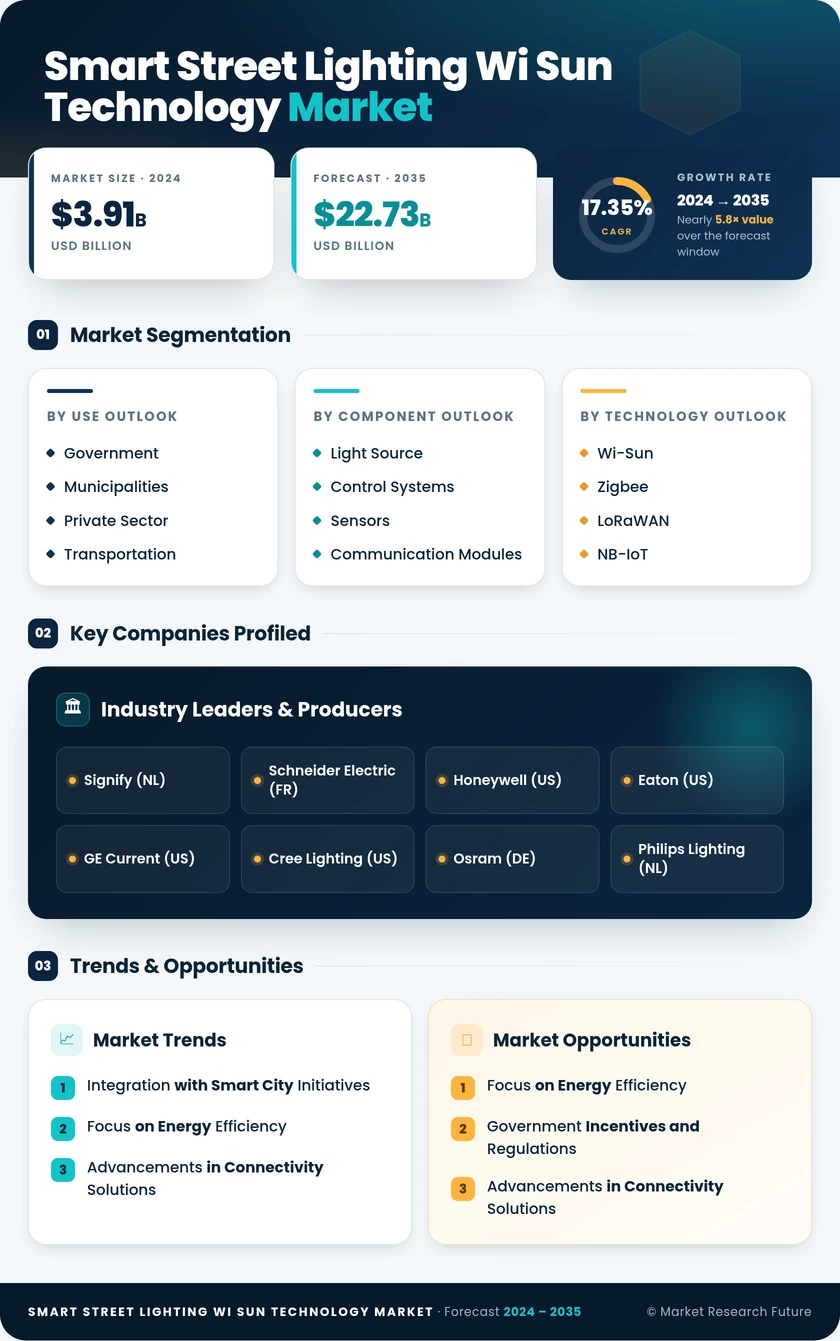 Smart Street Lighting Wi-Sun Technology Market Research Report — Global Forecast till 2035 Infographic