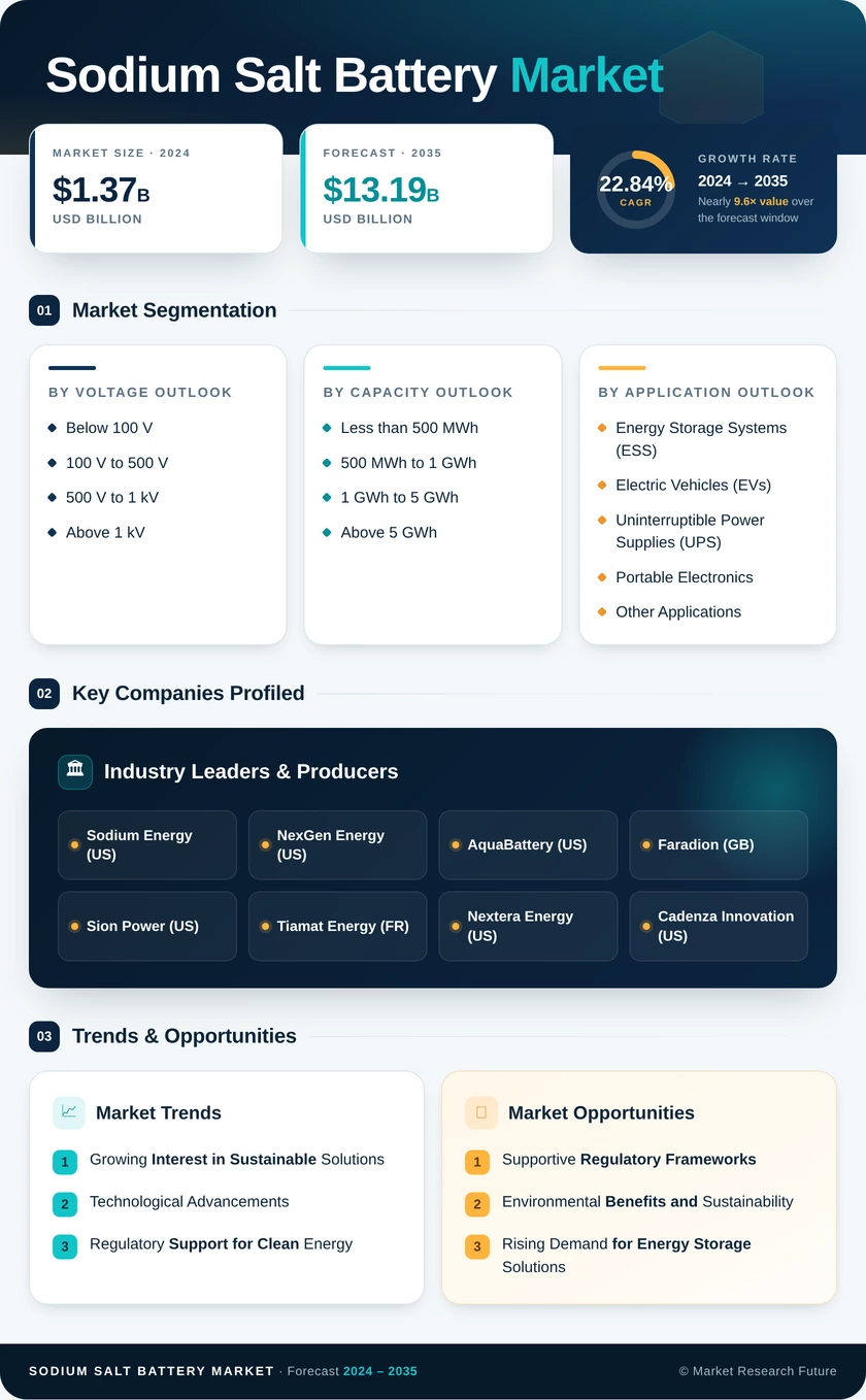 Sodium Salt Battery Market Research Report - Forecast till 2035 Infographic