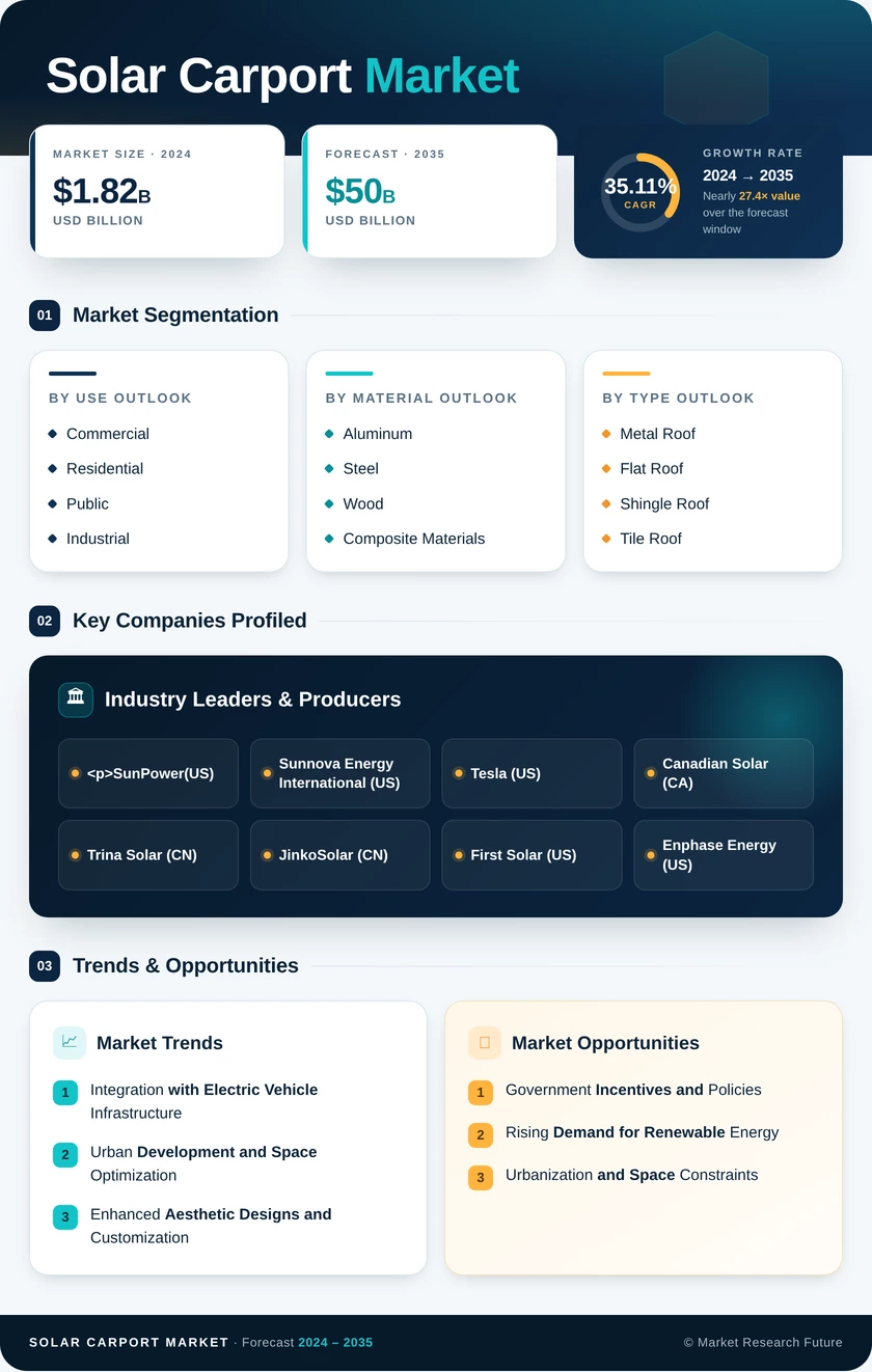 Solar Carport Market Research Report — Global Forecast till 2035 Infographic