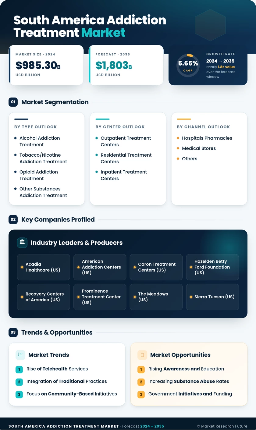 South America Addiction Treatment Market Research Report-Forecast to 2035 Infographic