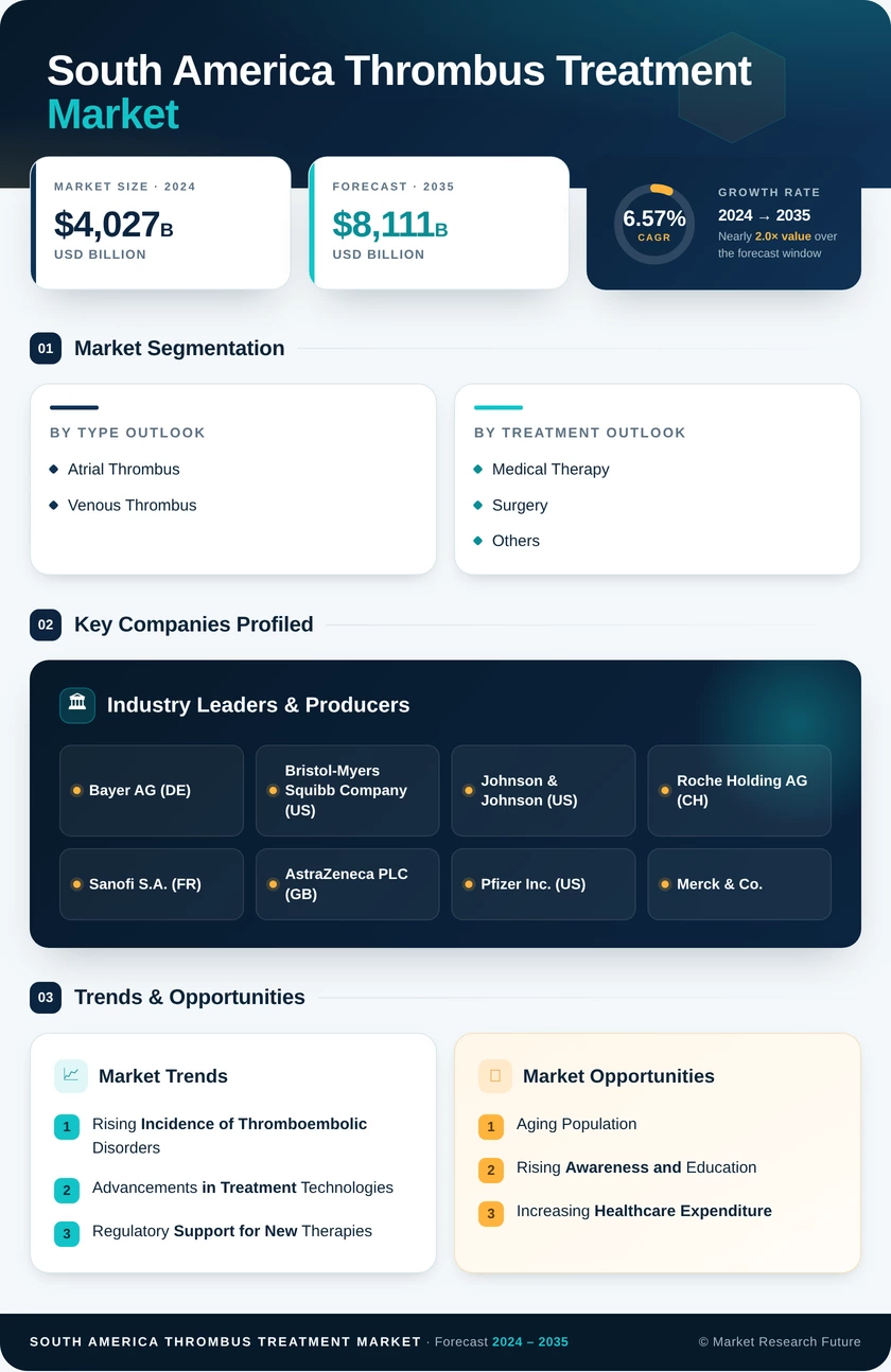 South America Thrombus Treatment Market Research Report- Forecast To 2035 Infographic