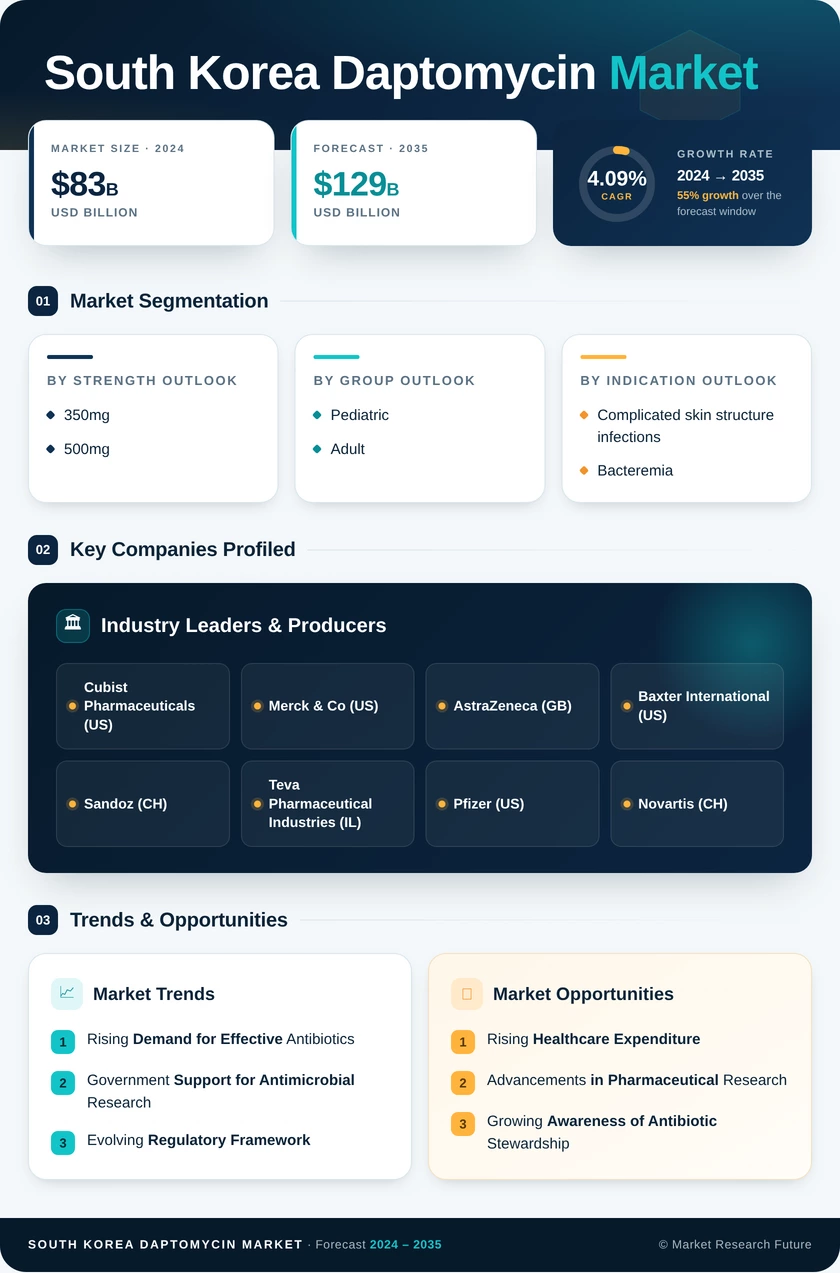 South Korea Daptomycin Market Research Report-Forecast to 2035 Infographic